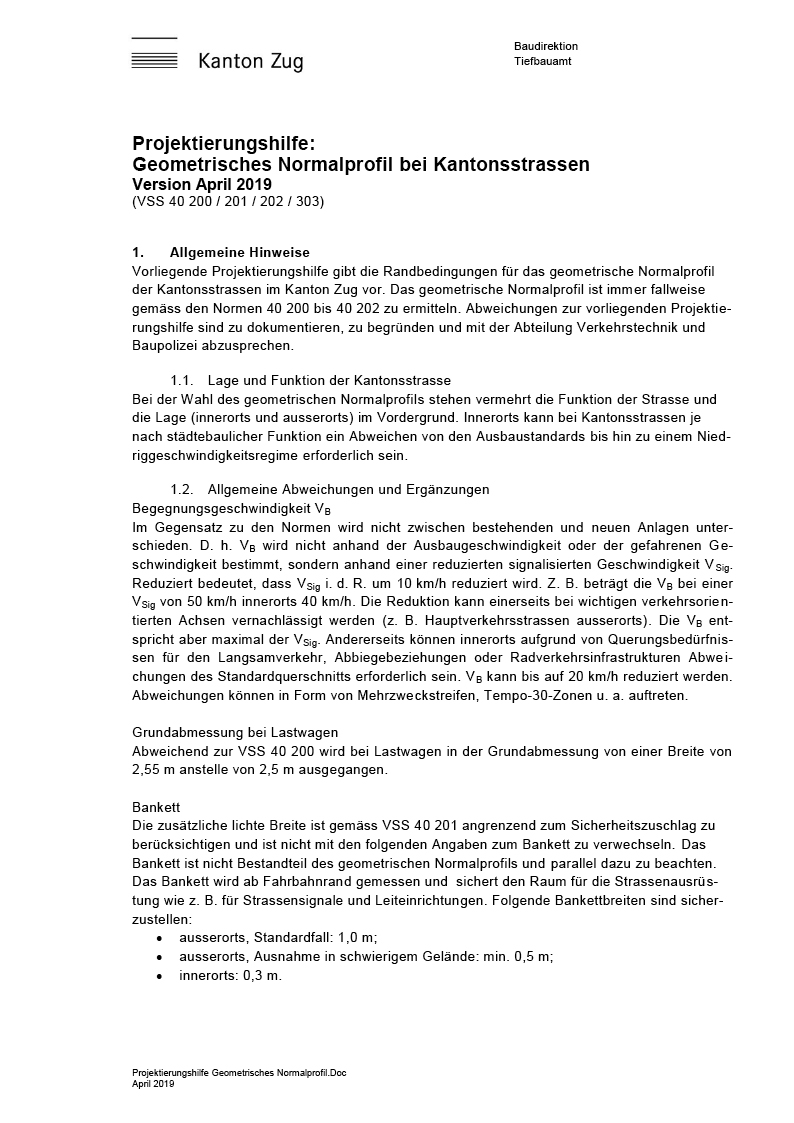 Projektierungshilfe: